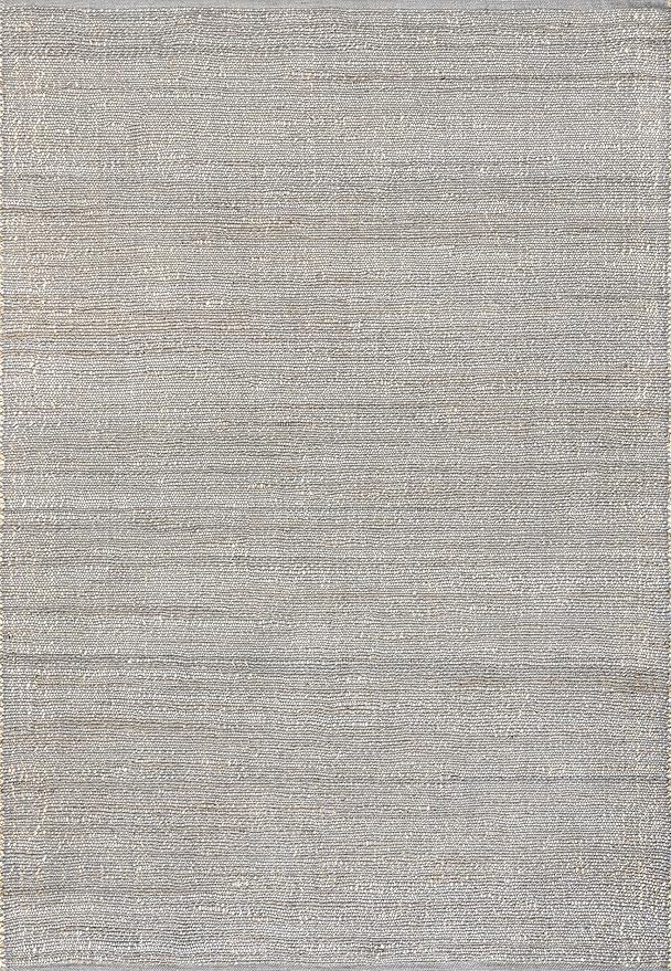 nuLOOM 5x8 Elfriede Jute & Cotton Hand Woven Area Rug, Grey, Solid Rustic Farmhouse Style, Weaved Design, Natural Fiber, For Bedroom, Living Room, Dining Room, Hallway, Office, Entryway