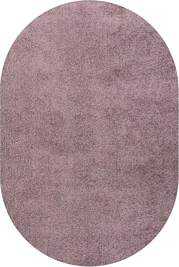 Eyely UES100R-6OV Supersoft Haze Solid Low-Pile Indoor Area Rug, Coastal, Bohemian, Minimalist, Classic, Casual for Bedroom,Kitchen,Living Room,Non Shedding,Easy-Washing, Purple, 6 X 9 Oval