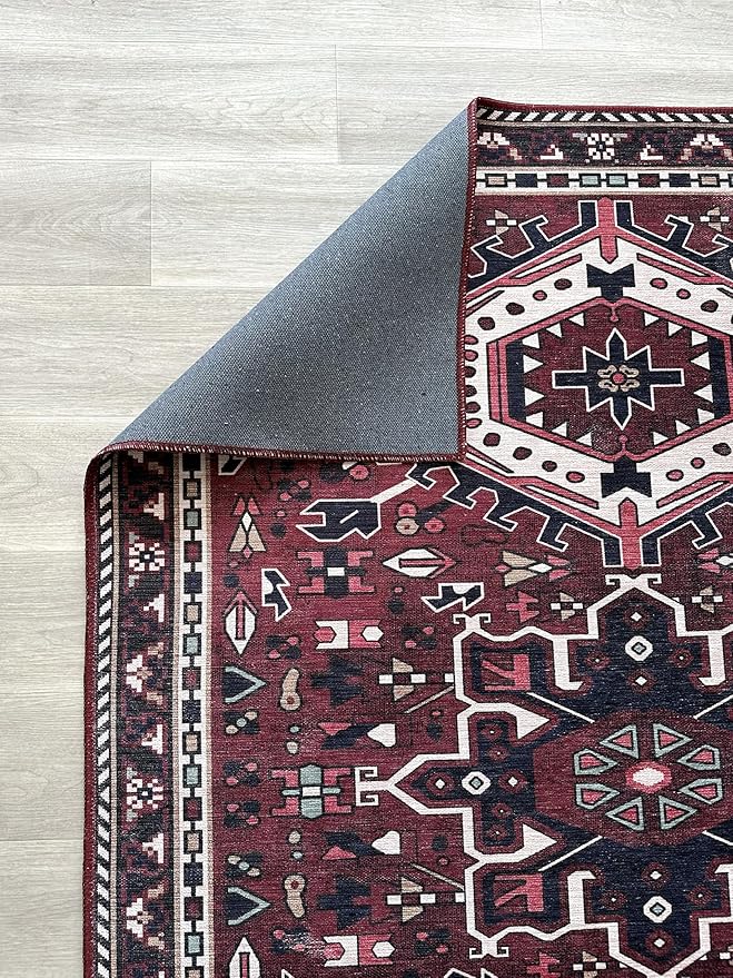 Fame Living Washable Area Rug. Modern Farmhouse. Vintage. Turkish. Bohemian. Distressed. Oriental. Traditional. Rugs for Living Room. Dining. Bedroom. Office. Entryway. Foyer. (851RR, 9' x 12')