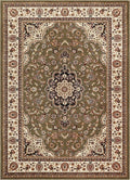 Well Woven Barclay Collection Medallion Kashan Green 6x9 Area Rug - for Living Room, Bedroom, and Dining Room