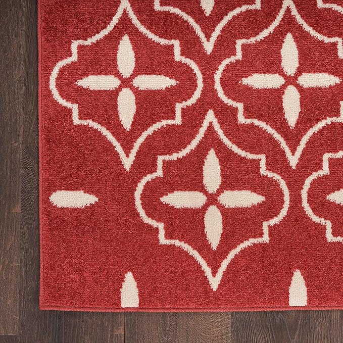 Nourison Home Nourison Essentials Brick Ivory 2'2" x 7'6" Area Rug - Easy Clean, Non Shedding, Bed Room, Living Room, Dining Room, Kitchen (8' Runner)