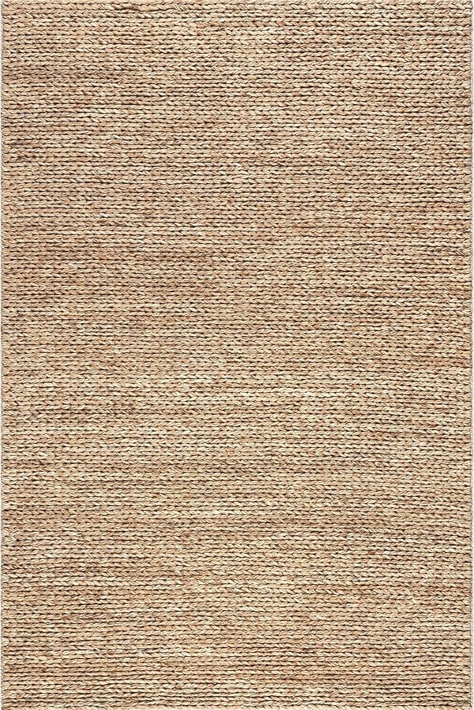 Nuloom Penelope Tan, 6' x 9', Hand-Braided, Wool & Cotton, Soft and Textured, High Traffic, Stain Resistant, Easy Clean, Durable Area Rug for Bedroom, Living Room, Dining, Foyer, Entryway