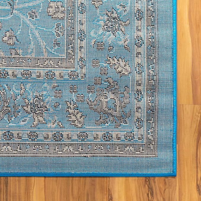 Unique Loom Sialk Hill Collection Area Rug - Washington (9' 10" x 13' 1" Rectangle Dark Blue/Black)