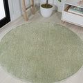 JONATHAN Y Haze Solid Low-Pile Green 5' Round Indoor Area Rug, Coastal,Bohemian,Minimalist,Classic, Easy-Cleaning for Living Room,Bedroom,Kitchen,Pet Friendly,Non-Shedding (SEU100O-5R)