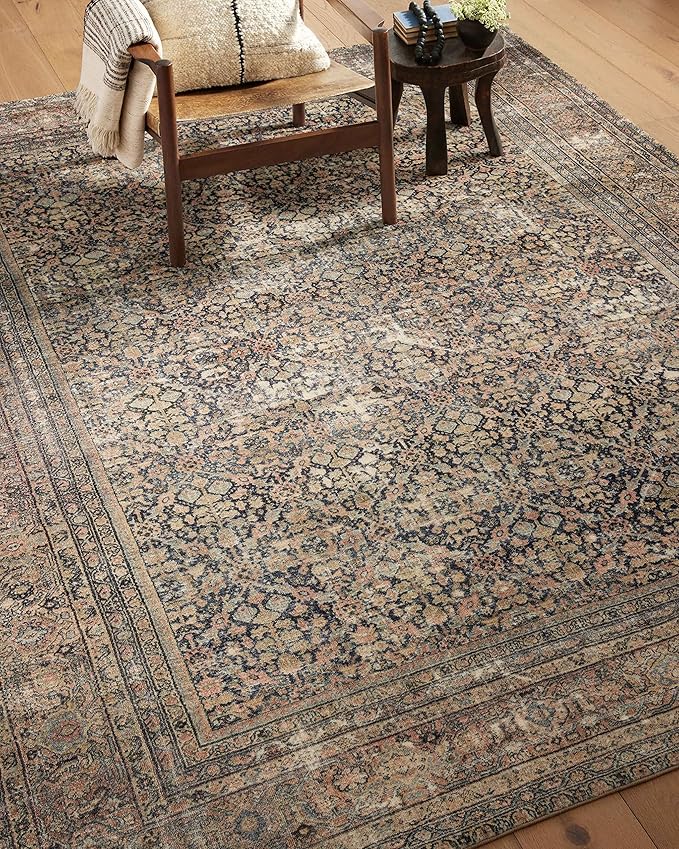 Loloi Amber Lewis Morgan Collection MOG-03 Denim/Multi 2'-3" x 9'-6" 38" Thick Runner Rug feat. CloudPile, Neutral, Room Décor, Vintage Inspired, Livingroom, Bedroom, Dining Area