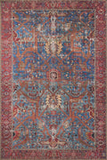 Loloi Loren Collection LQ-10 Blue/Red 2'-6" x 7'-6" Runner Rug