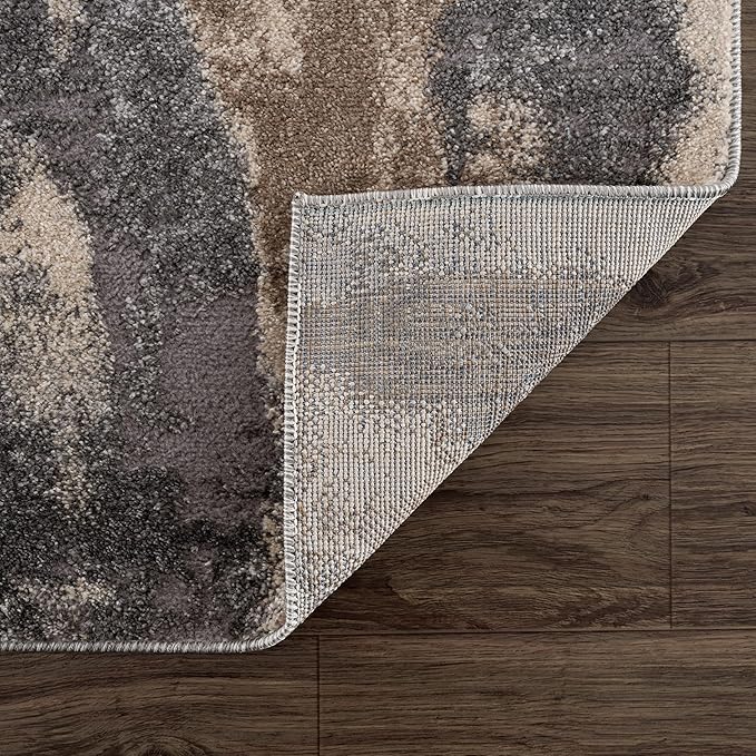 LUXE WEAVERS Euston Collection Gray-Gray 2x7 Modern Abstract Area Rug