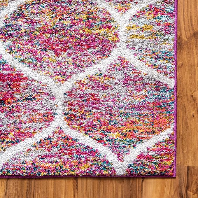 Rugs.com Lattice Frieze Collection Rug – 5' x 8' Multi Medium Rug Perfect for Living Rooms, Large Dining Rooms, Open Floorplans