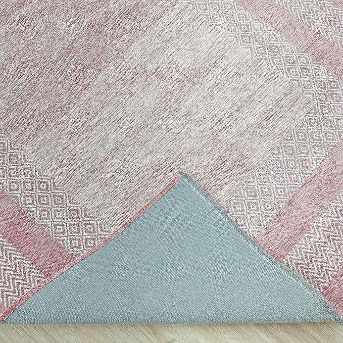 Alfa Rich 3x5 Mauve Lilac Washable Area Rugs for Living Room Bedroom Kitchen Cotton Runner