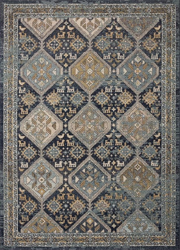 Loloi Jocelyn Collection JOC-02 Navy/Blue 6'-7" x 9'-7" .38" Thick Area Rug
