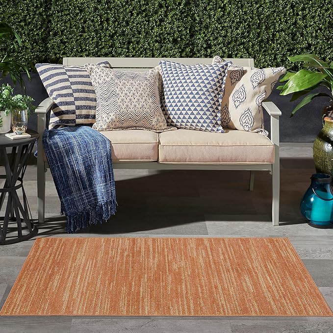 Nourison Home Nourison Essentials Rust 3' x 5' Area Rug - Easy Clean, Non Shedding, Bed Room, Living Room, Dining Room, Kitchen (3' x 5')