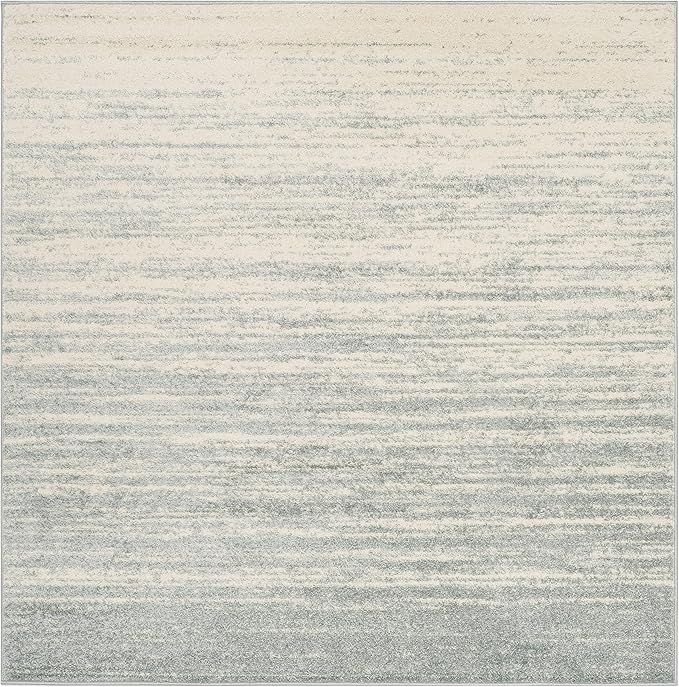 SAFAVIEH Adirondack Collection Area Rug - 4' Square, Slate & Cream, Modern Ombre Design, Non Shedding & Easy to Clean, Ideal for Living Room, Bedroom, Office, Dining Space (ADR113T)
