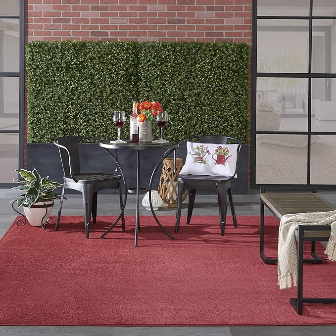 Nourison Home Nourison Essentials Brick Red 8' x 10' Area Rug - Easy Clean, Non Shedding, Bed Room, Living Room, Dining Room, Kitchen (8' x 10')