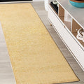 JONATHAN Y Haze Solid Low-Pile Mustard Runner Rug 2x16, Coastal,Bohemian,Minimalist,Classic, Easy-Cleaning for Living Room,Bedroom,Kitchen,Pet Friendly,Non-Shedding (SEU100B-216)