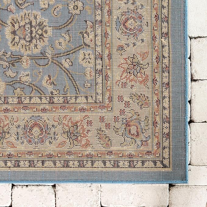 Unique Loom Sialk Hill Collection Area Rug - Washington (2' 2" x 3' 1" Rectangle Light Blue/Navy Blue)