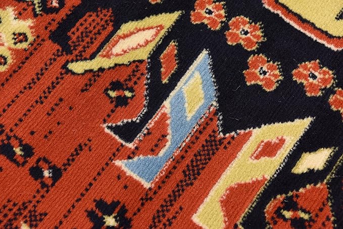 Unique Loom Taftan Collection Border Geometric Tribal Inspired Design Area Rug (4' 0 x 6' 0 Rectangular, Terracotta/ Ivory)