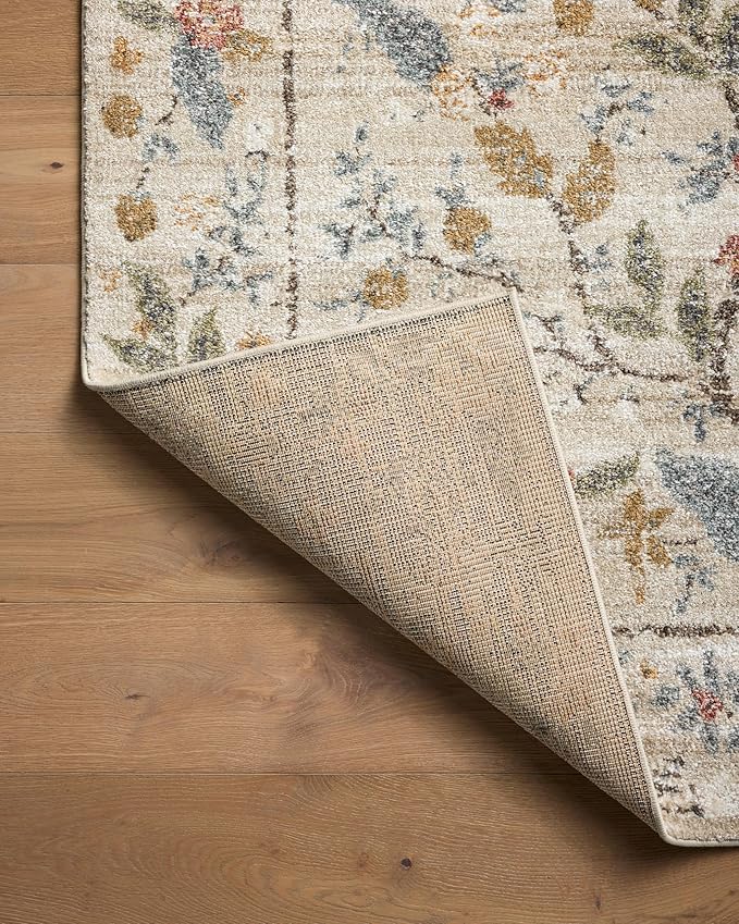 Loloi Rifle Paper Co. Laurel Collection LAU-05 Ivory 5'-3" x 7'-8" Area Rug