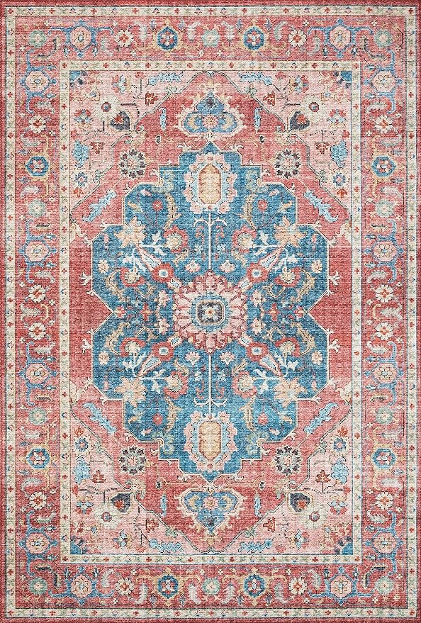 Loloi Skye Collection SKY-05 Brick/Ocean 9'-0" x 12'-0" Area Rug