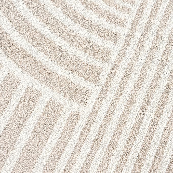 Abani Area Rug for Living Room -Nuevo 2' x 3' Beige Arch Pattern Area Rug, Soft and Durable Living Room Rug, Stain and Fade Resistant, Chic Modern Design, Pet & Kid Friendly