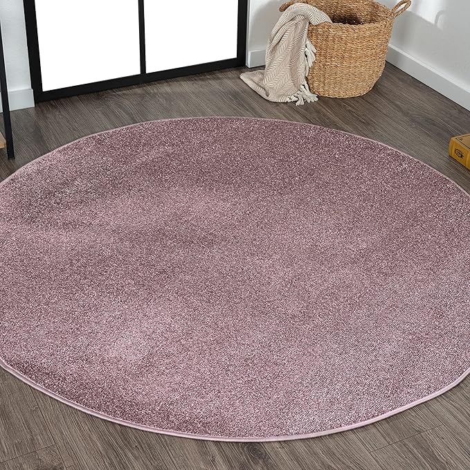 Eyely UES100R-6 Supersoft Haze Solid Low-Pile Indoor Area Rug, Coastal, Bohemian, Minimalist, Classic, Casual for Bedroom,Kitchen,Living Room,Non Shedding,Easy-Washing, Purple, 6 X 9