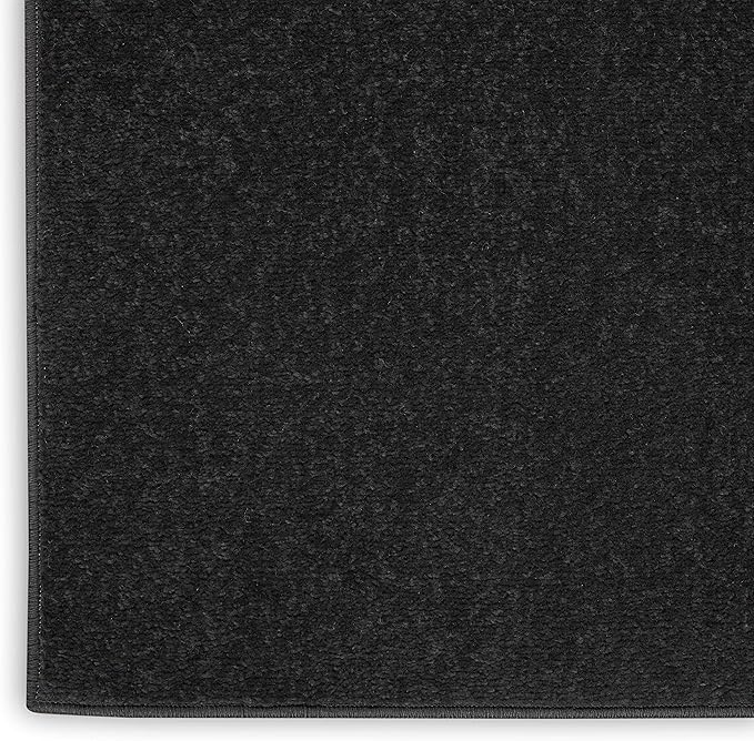 Nourison Home Nourison Essentials Black 2' x 6' Area Rug - Easy Clean, Non Shedding, Bed Room, Living Room, Dining Room, Kitchen (6' Runner)