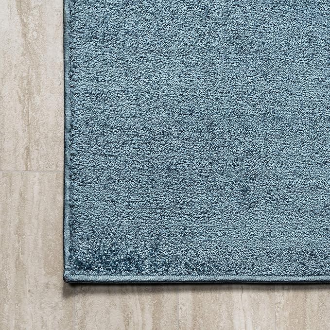 JONATHAN Y Haze Solid Low-Pile Turquoise Indoor Area Rug 8x10, Coastal,Bohemian,Minimalist,Classic, Easy-Cleaning for Living Room,Bedroom,Kitchen,Pet Friendly,Non-Shedding (SEU100H-8)