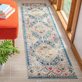 SAFAVIEH Madison Collection Runner Rug - 2'2" x 12', Dark Blue & Yellow, Boho Diamond Distressed Design, Non-Shedding & Easy Care, Ideal for High Traffic Areas in Living Room, Bedroom (MAD418N)