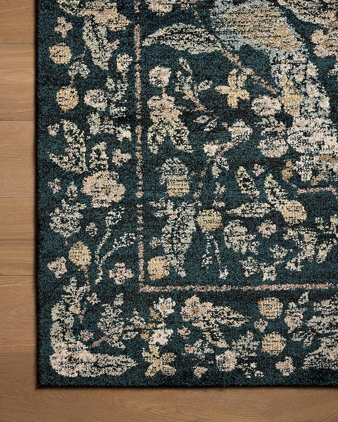 Loloi Rifle Paper Co. Laurel Collection LAU-05 Navy/Multi 2'-8" x 4' Accent Rug