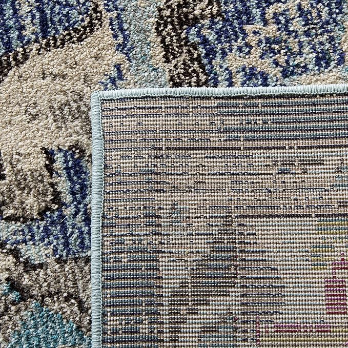SAFAVIEH Monaco Collection Accent Rug - 2'2" x 4', Navy & Light Blue, Medallion Distressed Design, Non-Shedding & Easy Care, Ideal for High Traffic Areas in Entryway, Living Room, Bedroom (MNC243N)