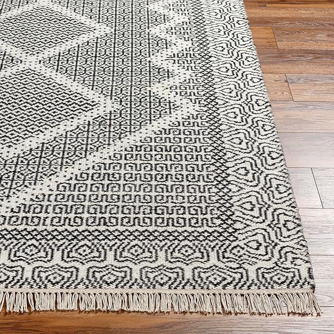 Mark&Day Wool Rugs, 2x8 Nishnabotny Cottage Dark Gray Runner Area Rug, Grey Beige Carpet for Hallway, Kitchen, Bedroom or Living Room (2'6" x 8' Runner)