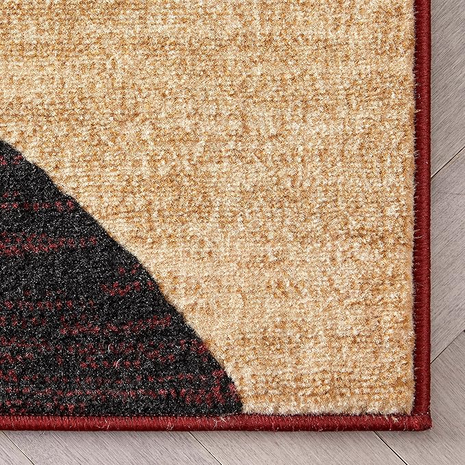 Well Woven Dulcet Bingo Red Modern Geometric Area Rug (3'11" x 5'3")
