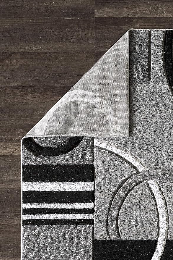 GLORY RUGS Area Rug Modern 2x7 Grey Soft Hand Carved Contemporary Floor Carpet with Premium Fluffy Texture for Indoor Living Dining Room and Bedroom Area