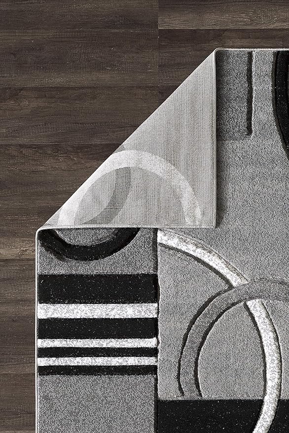 GLORY RUGS Area Rug Modern 5x7 Grey Soft Hand Carved Contemporary Floor Carpet with Premium Fluffy Texture for Indoor Living Dining Room and Bedroom Area