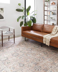 Loloi Skye Collection SKY-01 Blush/Grey 7' x 9' Oval Area Rug