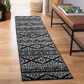 SAFAVIEH Tulum Collection Runner Rug - 2' x 9', Black & Ivory, Moroccan Boho Tribal Design, Non-Shedding & Easy to Clean, Ideal for Living Room, Hallway, Foyer, Entryway, Bedroom (TUL272Z)