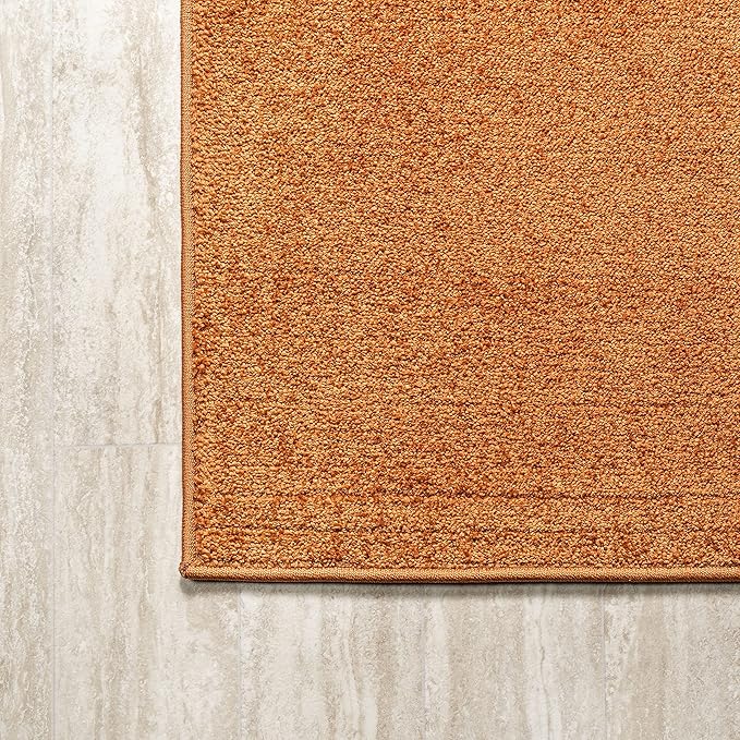 JONATHAN Y Haze Solid Low-Pile Orange Indoor Area Rug 10x14, Coastal,Bohemian,Minimalist,Classic, Easy-Cleaning for Living Room,Bedroom,Kitchen,Pet Friendly,Non-Shedding (SEU100M-14)