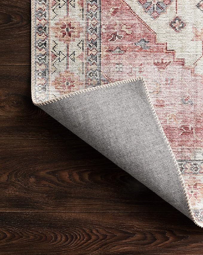 Loloi II Skye Collection SKY-02 Ivory/Berry 2'-3" x 3'-9" Accent Rug