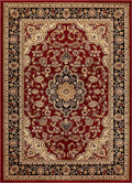 Well Woven Barclay Collection Medallion Kashan Red 8x10 Area Rug - for Living Room, Bedroom, and Dining Room