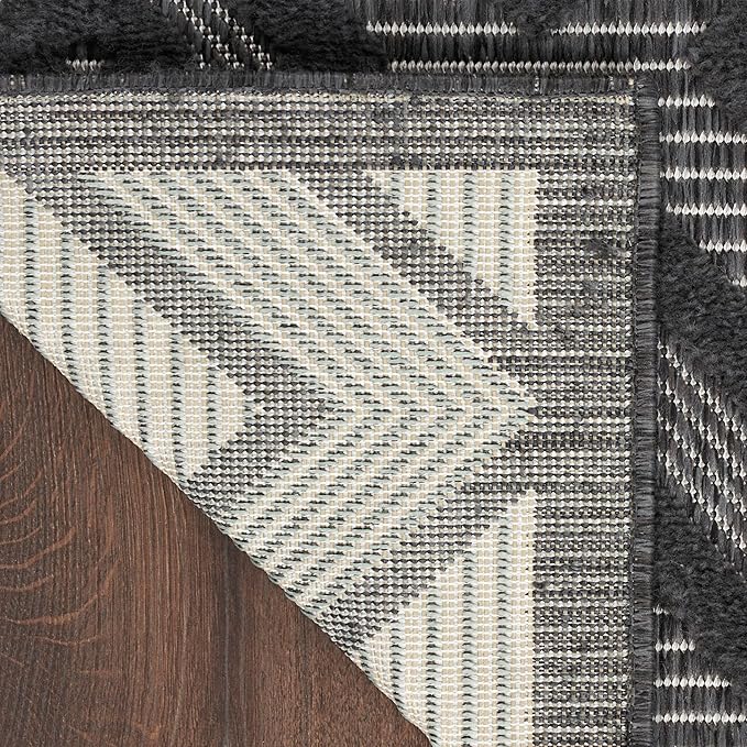 Nourison Home Versatile Charcoal Black 4' x 6' Area Rug - Easy Clean, Non Shedding, Bed Room, Living Room, Dining Room, Kitchen (4' x 6')