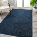 Eyely UES100C-5 Supersoft Haze Solid Low-Pile Indoor Area Rug Casual;Contemporary;Solid;Traditional, Bedroom, Kitchen, Living Room, Easy-Cleaning, Non-Shedding, 5 X 8, Navy