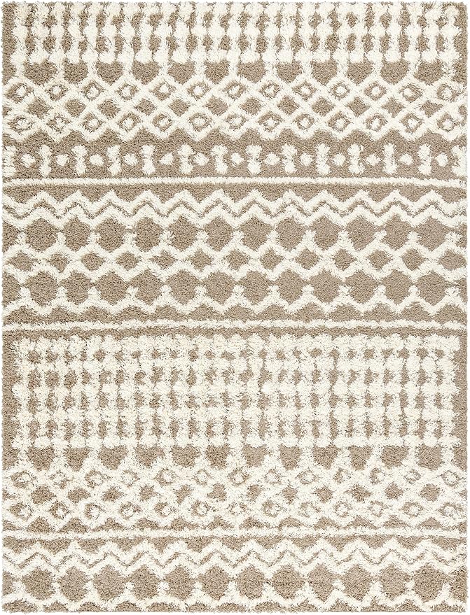 Livabliss Hapsburg Moroccan Shag Area Rug,7'10" x 10'3",Medium Brown