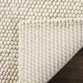 SAFAVIEH Natura Collection Area Rug - 3' Square, Ivory, Handmade Wool Blend, Textured Design, Ideal for Living Room, Bedroom, Dining Space (NAT620A)