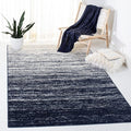 SAFAVIEH Adirondack Collection Area Rug - 4' Square, Navy & Ivory, Modern Ombre Design, Non Shedding & Easy to Clean, Ideal for Living Room, Bedroom, Office, Dining Space (ADR113N)