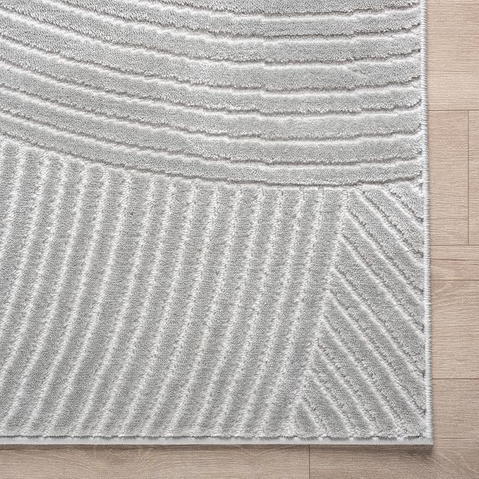 Abani Grey Area Rug for Living Room, Bedroom - Zen Reiki Pattern- 6' x 9' -Durable & Easy to Clean