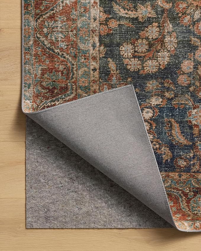 Loloi Chris Loves Julia Jules Collection JUL-10 Ocean/Spice 2'-0" x 5'-0", .13" Pile Height, Area Rug