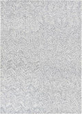 Modern Herringbone Chevron Collection Handcrafted Wool Area Rug - Durable, Zigzag Pattern, for High Traffic, Contemporary Design for Living Room, Bedroom, Dining Room Decor (Denim blue, 2.6' x 12')