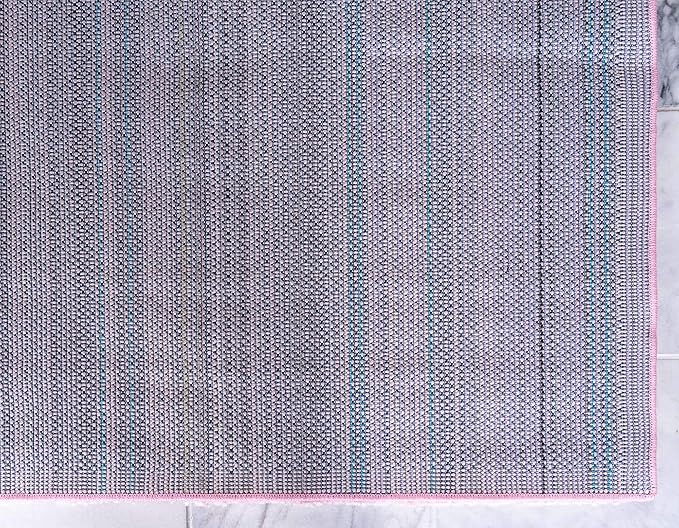 Unique Loom Solo Collection Area Rug - Calabasas (5' 3" x 7' 7" Rectangle, Pink)