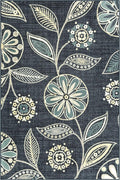 Maples Rugs Reggie Floral Area Rug - Made in USA - Washable, Non Slip, Pet-Friendly Mats for Living Room, Bedroom, and Office, 3'4 x 5, Persian Blue