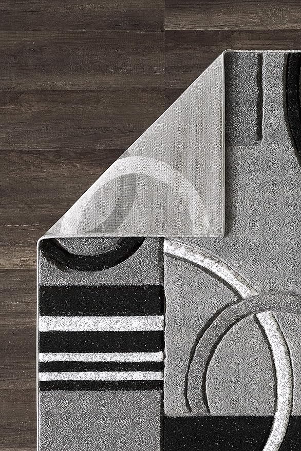 GLORY RUGS Area Rug 2x3 Door Mat Grey Geometric Soft Floor Carpet with Premium Fluffy Texture for Indoor Living Dining Room and Bedroom Area