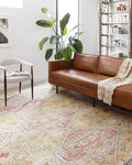 Loloi Skye Collection SKY-04 Gold/Blush 8'-0" x 8'-0" Round Area Rug